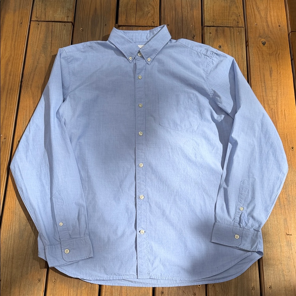 GAP Men's Light Blue Button-Down Oxford XL Shirt